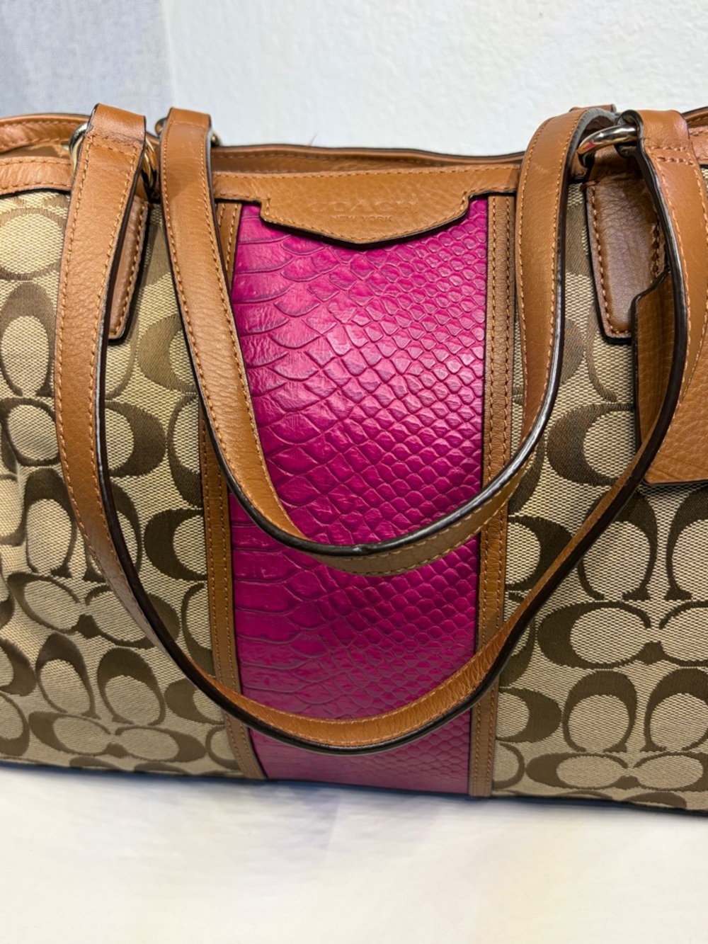 Coach Stripe Drawstring Carryall Shoulder Bag - Picture 7 of 16
